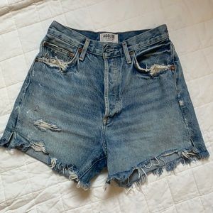 AGOLDE Ultra High Rise Dee shorts in Ricochet